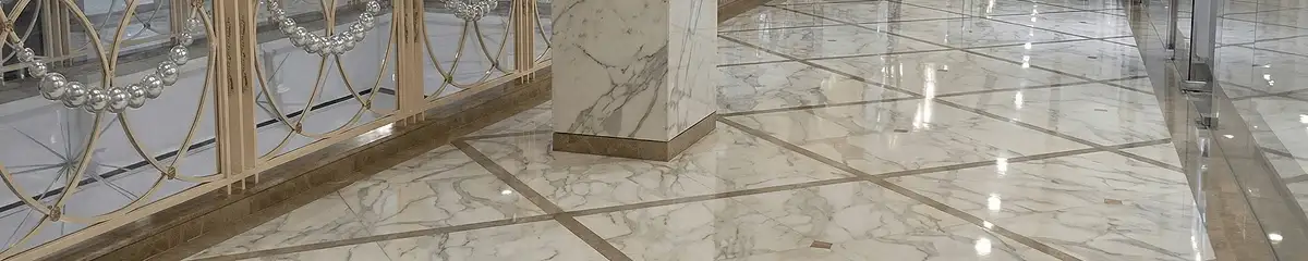 Beautiful marble floor professionally installed in Mobile, AL