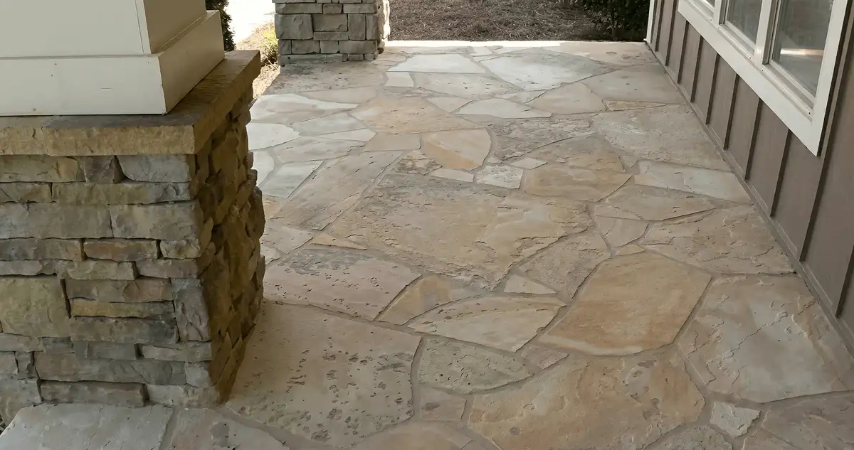 House entrance with professionally installed stone flooring in Mobile AL